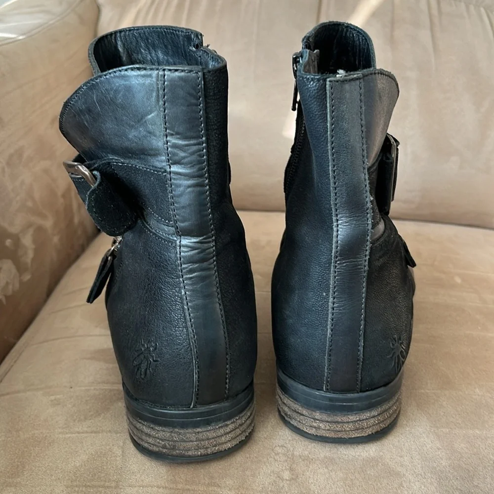 Fly London black leather boots 41 - Picture 3 of 7